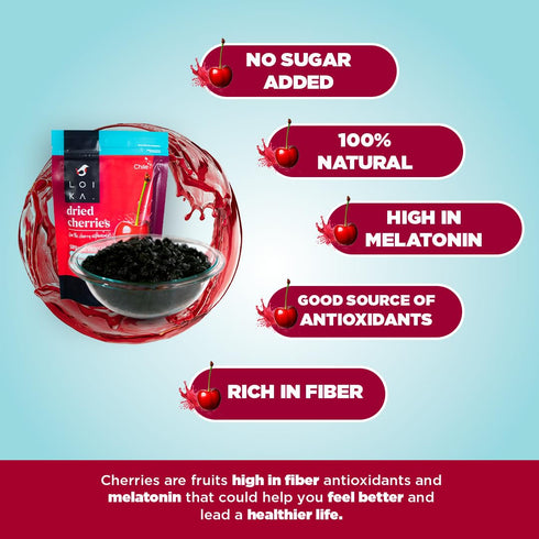 7.05 oz 2-Pack Loika - Dried Sweet Pitted Cherries No Added Sugar, No Preservatives, High in Fiber, GMO-Free, Perfect