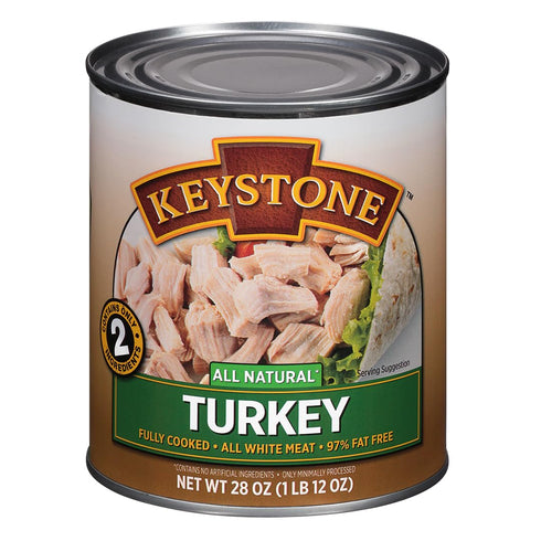 Keystone Meats All Natural Heat and Serve Canned Turkey 28 oz Fully