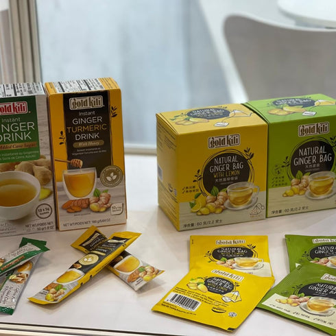 10 16 Gold Kili Instant Ginger Turmeric Drink with Honey / sachets x g