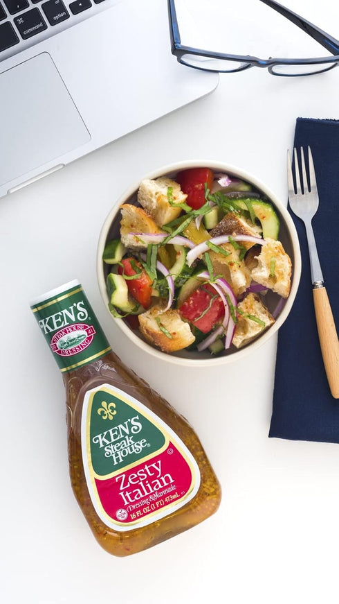 (16 Oz (Pack 6)) Ken's Steak House Steak House Zesty Italian Dressing Fl