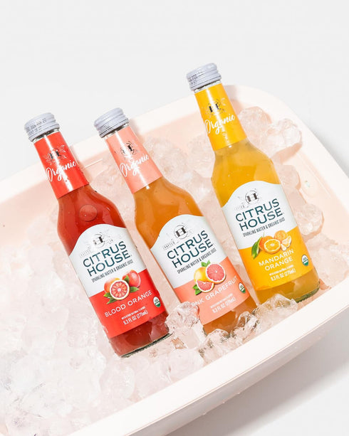 Pack, 9.3 Oz (Pack 12) Citrus House Organic Sparkling Juice, Variety Modern Italian Soda, No Added Sugar, No