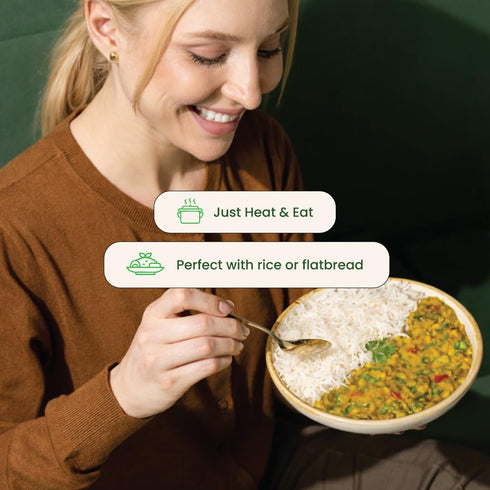 100% 2-285g Pack 6 MTR Curry Delight - Authentic Indian Ready-to-Eat Spinach & Lentil Curry - Gluten-Free, No Added