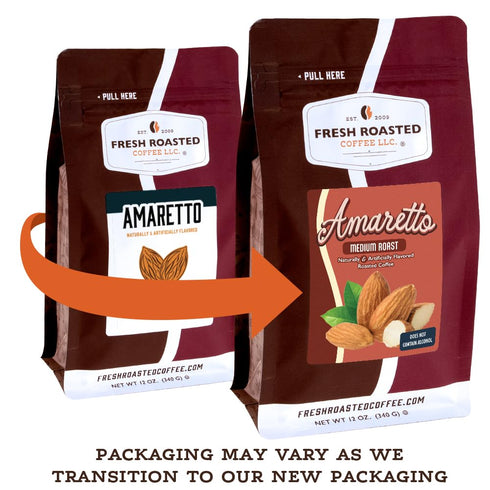 12 oz, Fresh Roasted Coffee, Amaretto Flavored Coffee, Medium Roast, Kosher, Ground