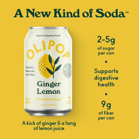 12 oz Olipop Sparkling Tonic, Ginger Lemon