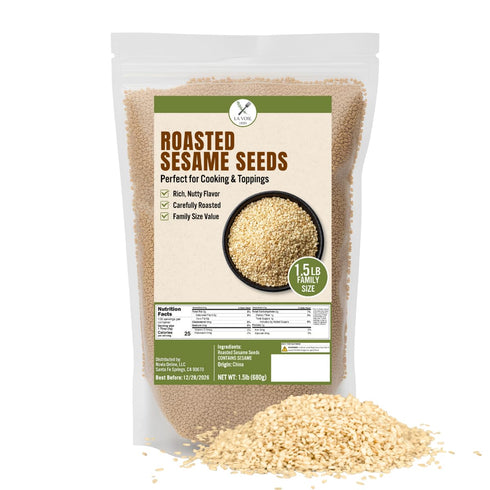 Roasted Sesame Seeds 1.5lb (24 oz), Fresh & Aromatic Toasted Sesame Seeds,