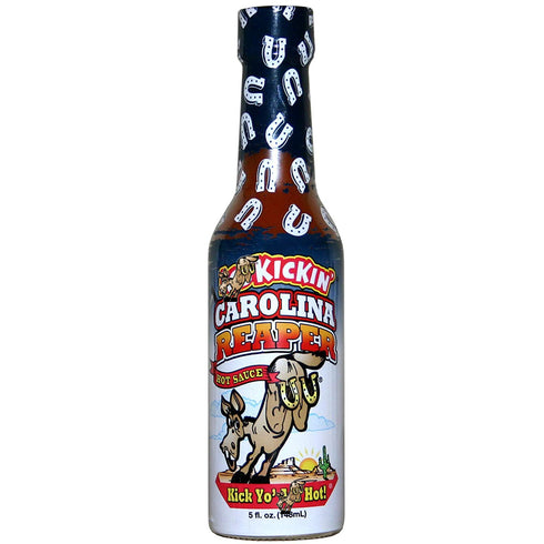 KICKIN' Carolina Reaper Hot Sauce, 5 oz, Premium Gourmet for Chicken Wings and Breakfast Burritos