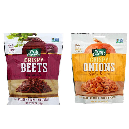 Fresh Gourmet Crispy Beets Balsamic and Fresh Gourmet Crispy Onions Garlic Pepper