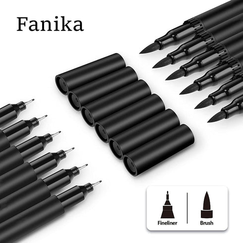 Fanika 3pcs (0.4mm) (0.7mm) Black Edible Markers - Double Sided with Extra Fine Tip Thick Tip Edible Pens, Double-sided