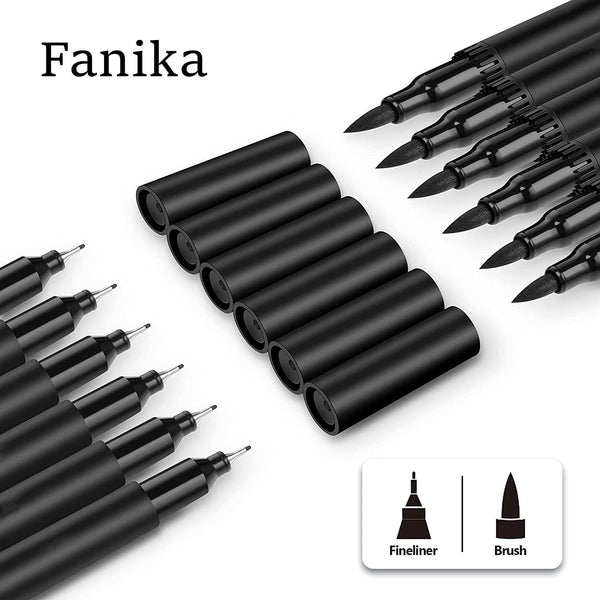 Fanika 3pcs (0.4mm) (0.7mm) Black Edible Markers - Double Sided with Extra Fine Tip Thick Tip Edible Pens, Double-sided