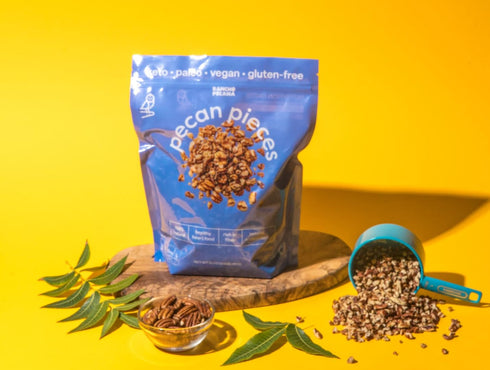 2 LB, 3g 1 oz, RANCHO PECANA - Natural Pecan Pieces, Gluten Free Chopped Pecans, non-GMO, Vegan Snack, Organic Snack