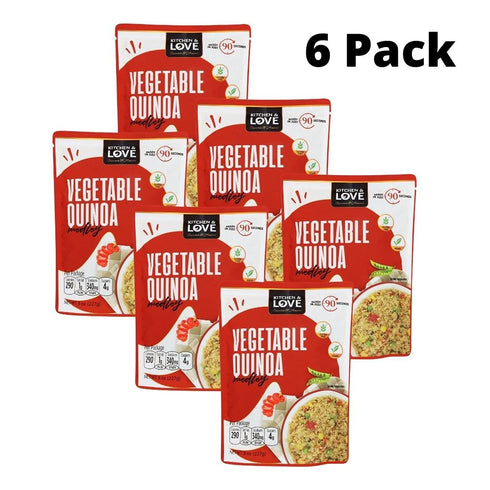 8 Oz, 6-Pack Kitchen & Love Vegetable Quinoa Medley, Pre Cooked, Microwave Ready Pouch, Shelf Stable, Non Gmo, Gluten