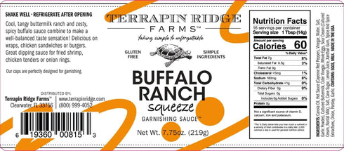 7.75 oz Terrapin Ridge Farms Buffalo Ranch Sauce Spicy Buttermilk Blend Bottle