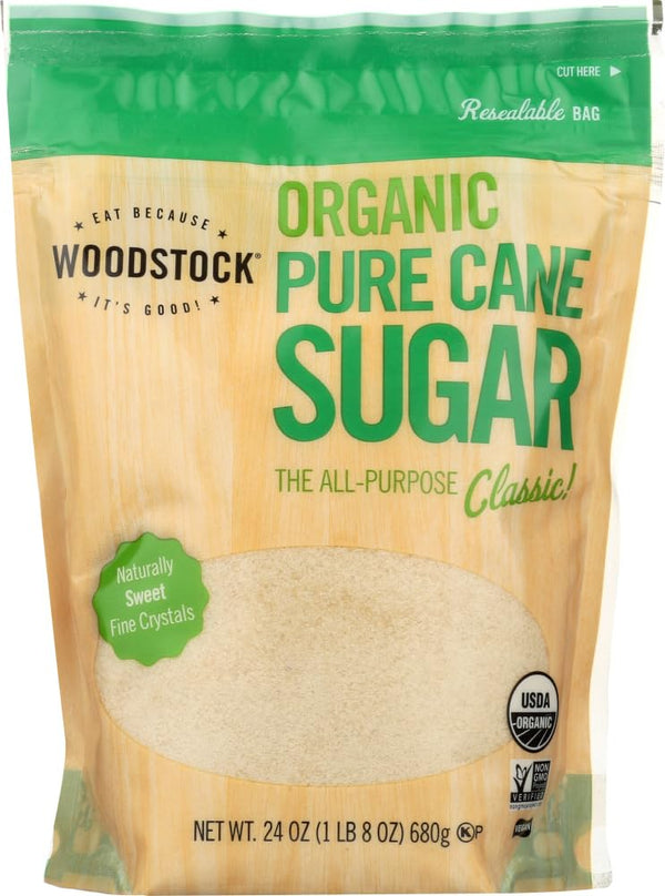 Woodstock Sugar, Organic, Pure Cane, Granulated, 24-Ounce (Pack of 6)