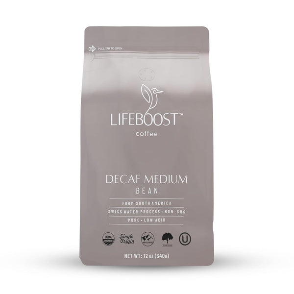 Lifeboost Medium Roast Swiss Water Decaf Whole Bean Coffee - Low Acid