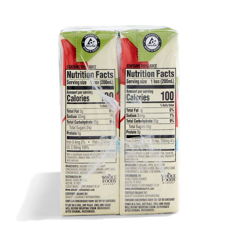 365 Multipack, 6.75 by Whole Foods Market Organic Apple Juice FZ