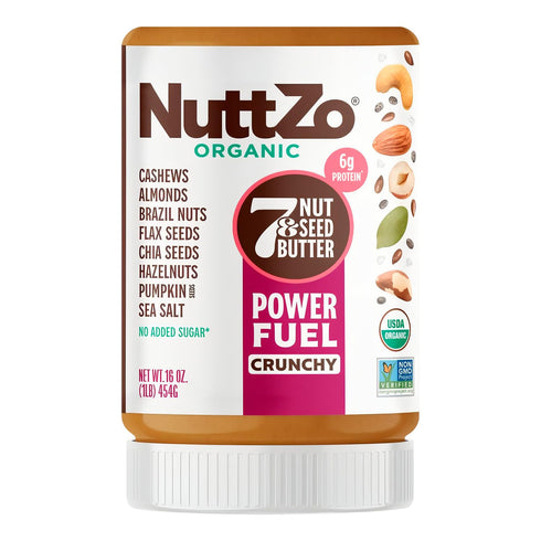 NuttZo Organic Power Fuel 7 Nuts and Seeds Butter, Crunchy, Paleo and