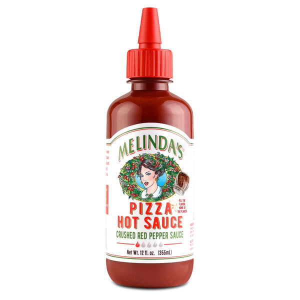 Pizza Hot Sauce, Melinda’s, Crushed Red Pepper, Fresh Ingredients, Cayenne Peppers, Garlic, Tomatoes, 12oz, 1 Pack