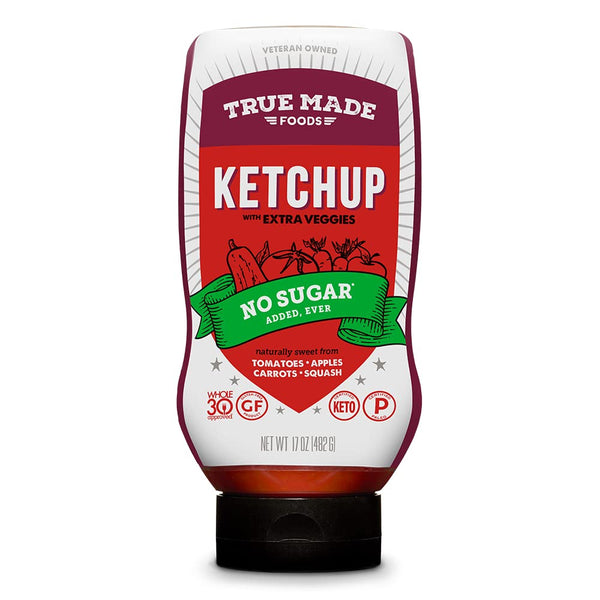 True Made Foods, No Added Sugar Vegetable Ketchup Squeeze, 17 oz