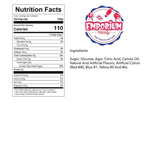 EMPORIUM CANDY TASTY TREATS FOR THE TUMMY 1 lb Emporium Candy Assorted Fruit Slices - of Fresh Delicious Wrapped Sweet