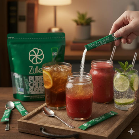 100 Packets 0.14 oz Zulka Individual Sugar for Coffee, | All Natural & Non-GMO - Pure Cane Sugar Sticks, Azcar Pura de
