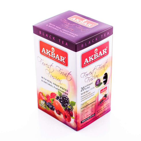 Akbar Flavoured Teas with Real Fruit Pieces - 20 Foil Tea Bags (Forest Fruit Fusion)
