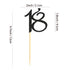 Sumerk 24PCS Black Glitter Cupcake Toppers, 18th Birthday Picks, Anniversary Party Decorations