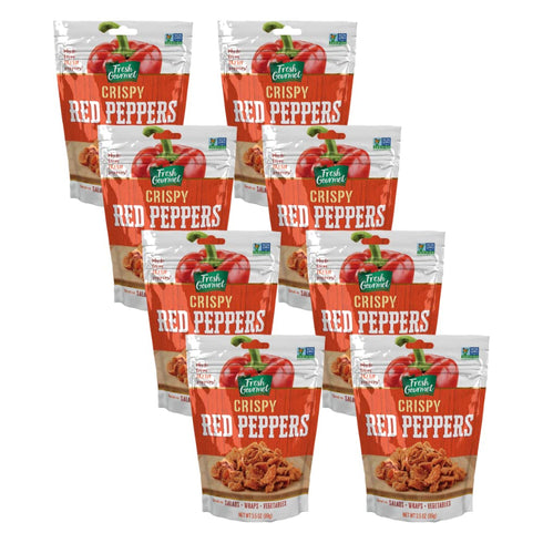 Fresh Gourmet Crispy Red Peppers Crunchy Snack and Salad Topper (3.5 Ounce