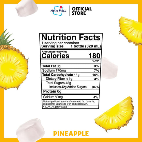 (6 Mogu Mogu Drink Pineapple Juice Bottles) Delicious drinks made with fruit juice and nata de coco (coconut jelly) Fun
