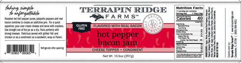 Set 10.5 oz Terrapin Ridge Farms Hot Pepper & Hot Pepper Berry Bacon Jam Perfect for Appetizers, Grilled Meats