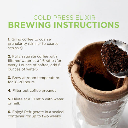 3 Tiny Footprint Coffee - Organic Cold Press Elixir Cold Brew | Blend of Light & Dark Roasts, Whole Bean Coffee | Fair