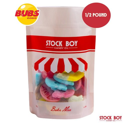 Blue Desert Market 1/2 Bubs Swedish Godis Candy, Pound Mix, Sweet and Sour, Swedish, Vegan, Stock Boy Candy Co.