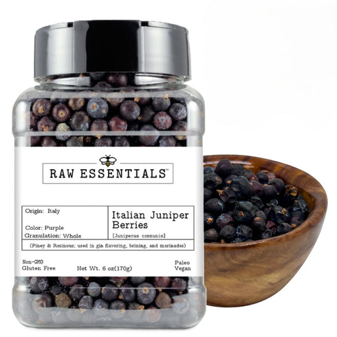 Raw Essentials Italian Juniper Berries - Piney and Resinous - Gin Flavoring,