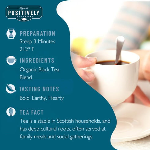 16 Organic Positively Tea Company, Scottish Breakfast Black Tea, Loose Leaf, Ounce