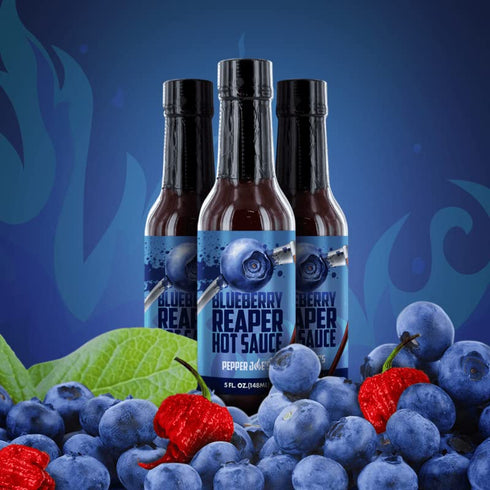 Pepper Joes Carolina Reaper Fruit Hot Sauce Bundle Blueberry Reaper and Pineapple Reaper Made in USA with Worlds
