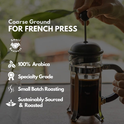 Canopy Point Coffee Honduras Dark Roast | Coarse Ground Coffee for Cold Brew, French Press & Percolator | Arabica