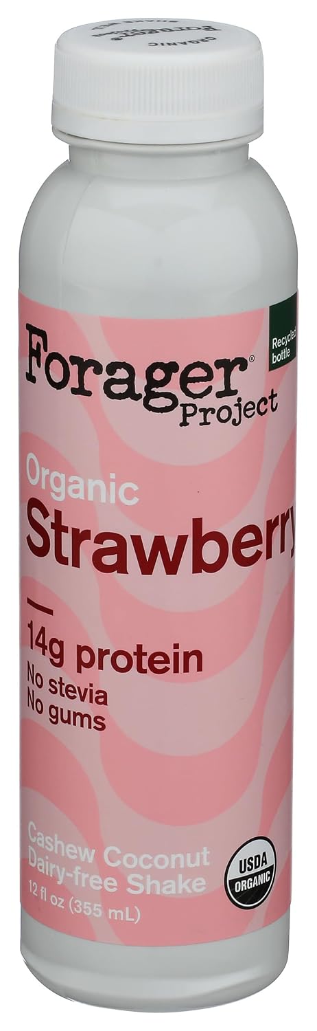 FORAGER PROJECT Organic Strawberry Plant-Based Protein Shake, 12 FZ