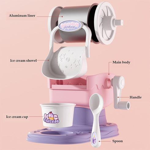 Generic Ice Cream Maker Machine Soft Serve Maker, Manual Quick Results Treat | Easy To Use For Making Cream, Sorbet