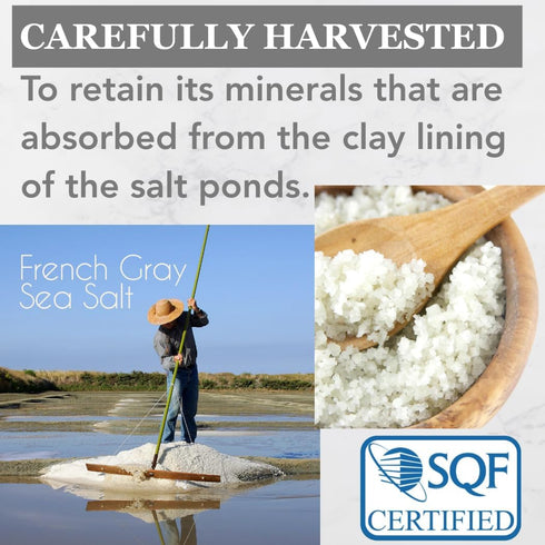 4 lb 82 All Goods Mineral Organic Grey Sea Salt Coarse Jar, Minerals, French Gray, Hand-Harvested, Les Gurandais