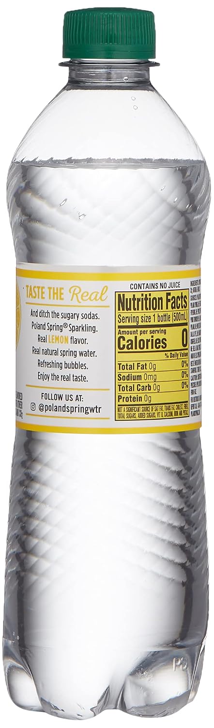 24 0.5 POLAND SPRING Lemon Sparkling Water pk, LT
