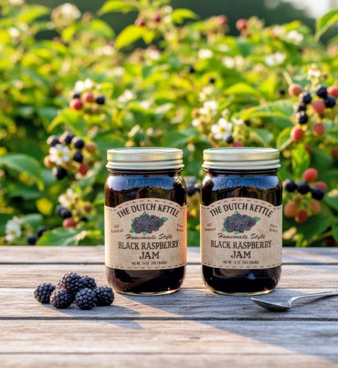 Generic 2 Pack (18 oz The Dutch Kettle Amish Homemade Black Raspberry Jam - Jars) - Made with Premium Ingredients