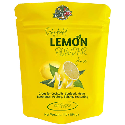 SPICEMEX 1LB Lemon Juice Powder Dehydrated No Sugar Added Non-GMO Vegan No Gluten No Preservatives Intended for Baking