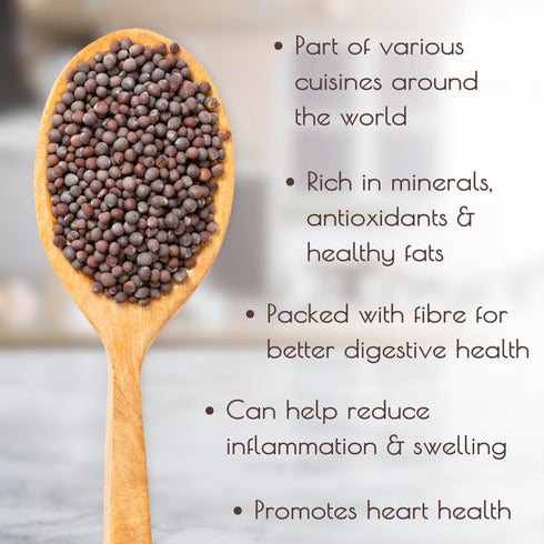 5.3 oz packed Darsa Organics Black Mustard Seeds - Premium Quality USDA Organic Certified Black Mustard Seeds