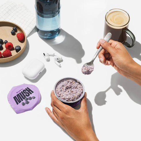5oz MUSH Overnight Oats - Blueberry - Good Source of Fiber, Non-GMO, Dairy Free, Gluten Free