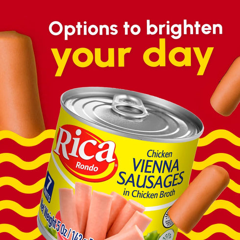 5 oz (Pack 6) Rica Chicken Vienna Sausages, Original Flavor, Can