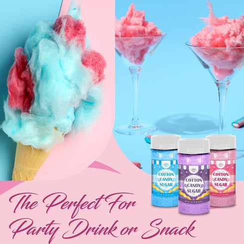 Under the Sun Products Package Grape)-8.5oz 50 Cotton Candy Floss Sugar of ct-(Pink Vanilla, Blue Raspberry & Each