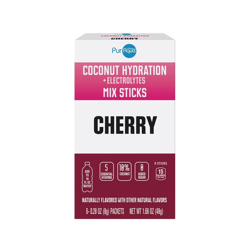 Generic 6 Count (2 12 PurAqua Cherry Coconut Hydration Sticks Electrolyte Drink Mix, Sugar-Free, per Box Boxes, Total