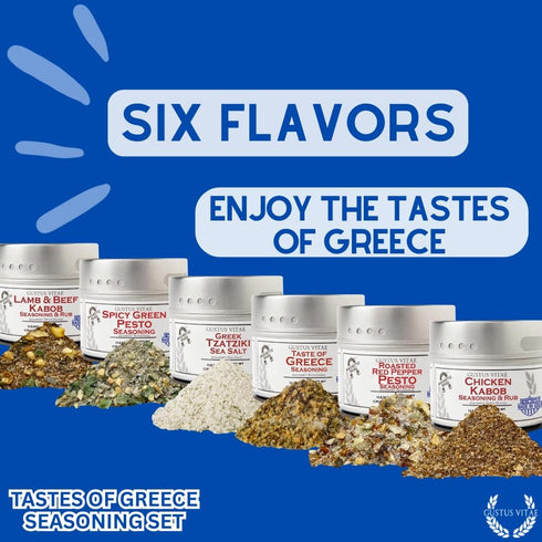 Set Pack GLP-1 Greek Seasoning Gift | Tastes of Greece | Artisanal Spice Blends Six | Non GMO, All Natural | No MSG