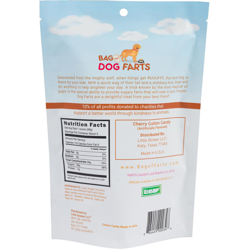 Bag Of Dog Farts Cherry Cotton Candy Funny Dog Lover Gift, Unique Birthday for Friends, 3 Ounces
