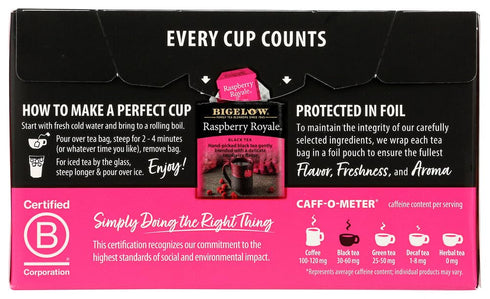 20 (Pack 2) Bigelow Raspberry Royale Tea Bags - ct