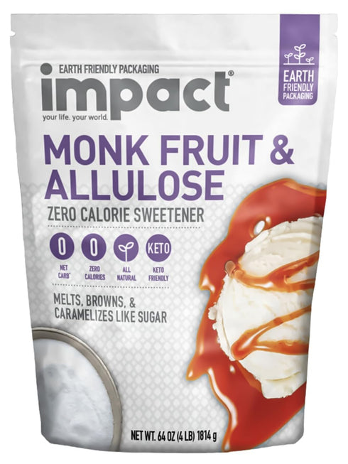 Impact - Monk Fruit Allulose Sweetener, Crystallized Blend Sugar Substitute - Zero